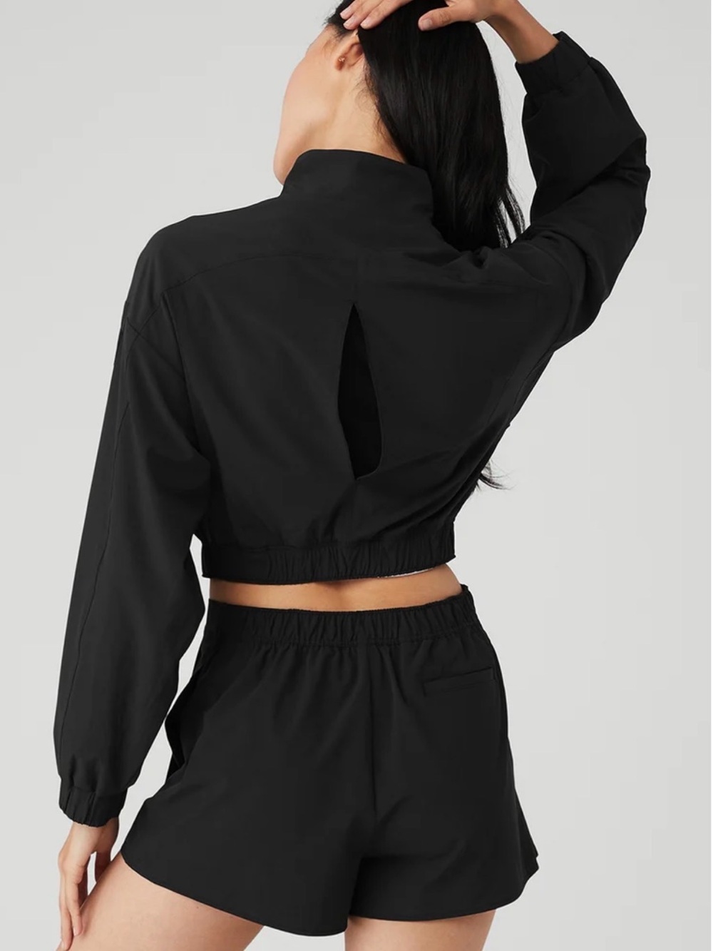 ALO Cropped Black Windbreaker Jacket - Women's - Picture 3 of 6